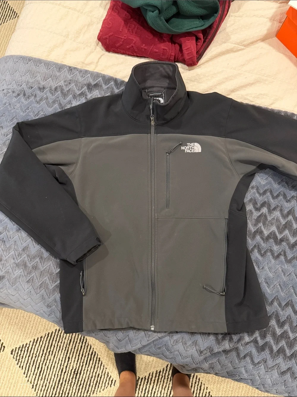 The North Face Men's Charcoal and Black Softshell Performance Jacket